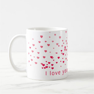 Love Hearts Valentine Personalised Custom Coffee Mug