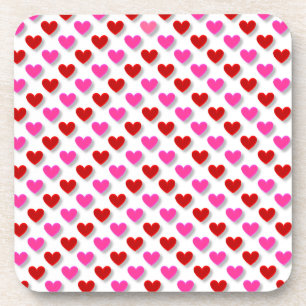 Love Hearts Valentine's Day Pattern Coaster