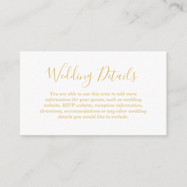Love Hearts Wedding Details Enclosure Card (Front)