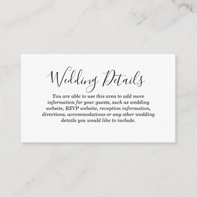 Love Hearts Wedding Details Enclosure Card (Front)