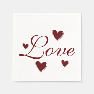 Love Hearts Wedding Paper Napkin Set