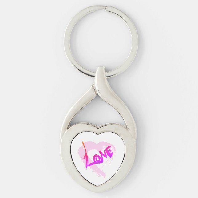 Love Hearts Zipper Charm Key Chain (Front)
