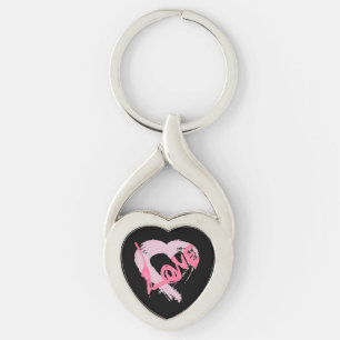 Love Hearts Zipper Charm Key Chain