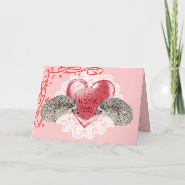 Love Hedgehog Greeting Card (Front)