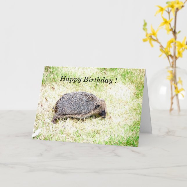 Love Hedgehogs Card (Yellow Flower)