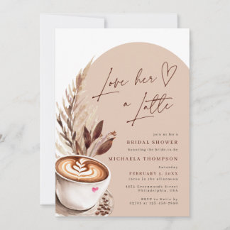 Love her a Latte Coffee Bridal Shower Invitation
