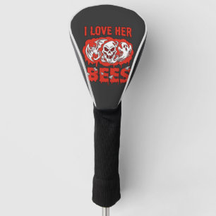Love Her Bees Skull Ghost Bat Blood Drip Golf Head Cover