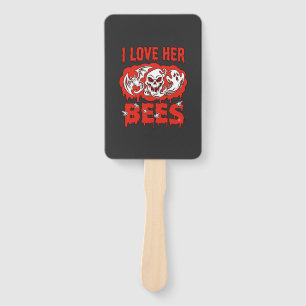 Love Her Bees Skull Ghost Bat Blood Drip Hand Fan