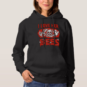 Love Her Bees Skull Ghost Bat Blood Drip Hoodie