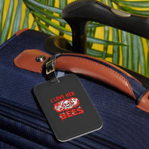 Love Her Bees Skull Ghost Bat Blood Drip Luggage Tag