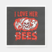 Love Her Bees Skull Ghost Bat Blood Drip