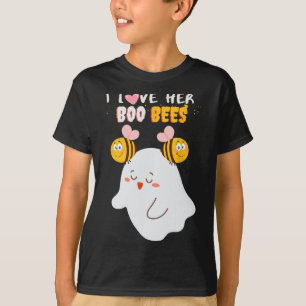 Love Her Boo Bees Funny Halloween Couple Husband B T-Shirt