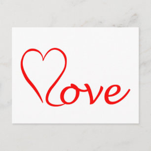 Love Herz auf weißem Hintergrund Postcard