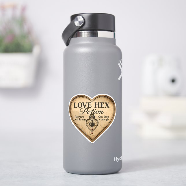 Love Hex Potion - Heart-Shaped Halloween Label (HydroFlask)