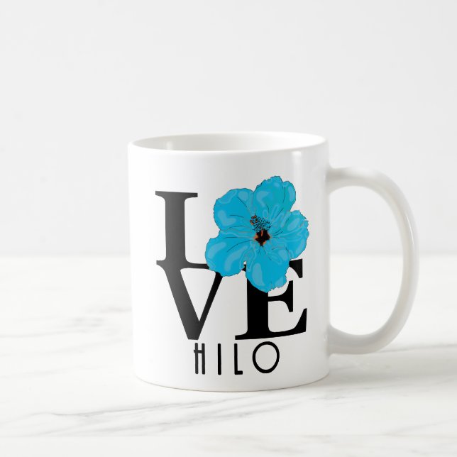 LOVE Hilo Blue Hibiscus 11oz Coffee Mug (Right)