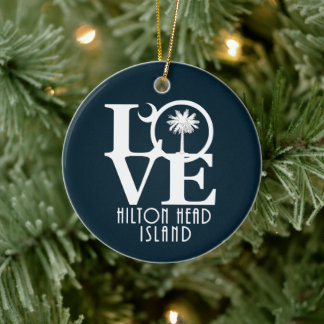 LOVE Hilton Head Island Ceramic Tree Decoration