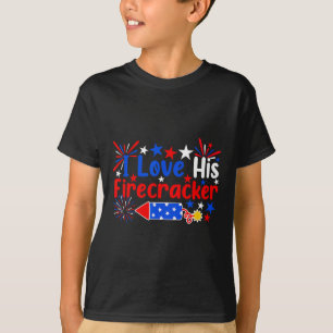 Love His Firecracker Funny 4th Of July Fireworks C T-Shirt