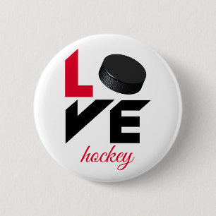 Love hockey 6 cm round badge