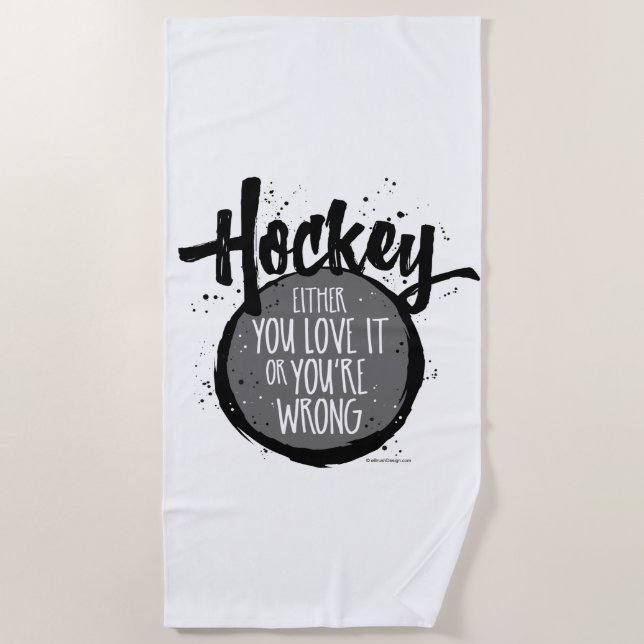 Love Hockey Beach Towel (Front)