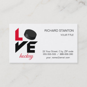 Love hockey business card
