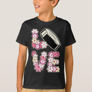 Love Hockey Groovy Hippie 60s 70s Teen Girl Ice Ho T-Shirt