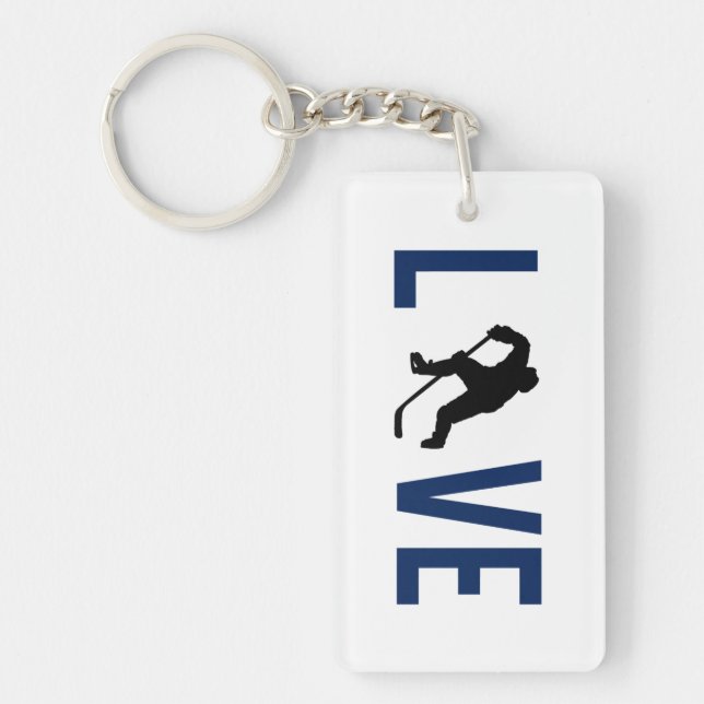 Love Hockey Key-chain Key Ring (Front)
