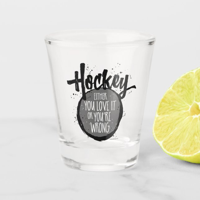 Love Hockey Shot Glass (Front)