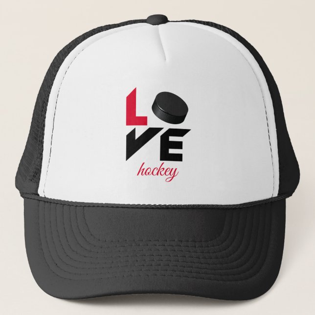 Love hockey trucker hat (Front)