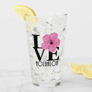 LOVE Holualoa Pink Hibiscus Glass
