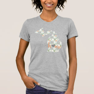 Love Home Cactus Filled Michigan Silhouette T-Shirt