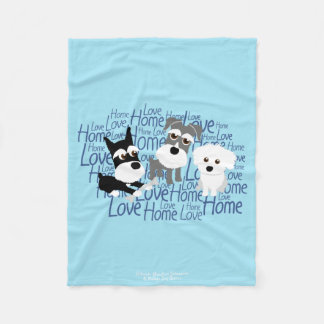 Love, Home - Custom Schnauzer Fleece Blanket 1