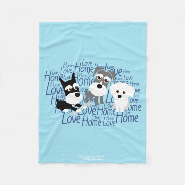 Love, Home - Custom Schnauzer Fleece Blanket 1 (Front)