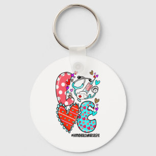 Love Home Health Nurse Life Heart Valentines Day Key Ring