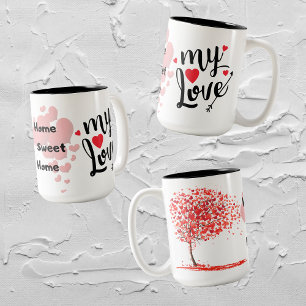 Love home sweet home Two-Tone Coffee Mug