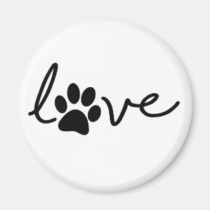 Love. Honden of katten poten. Dierendag.  Magnet