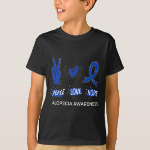 Love Hope Alopecia Awareness Areata Ribbon Support T-Shirt