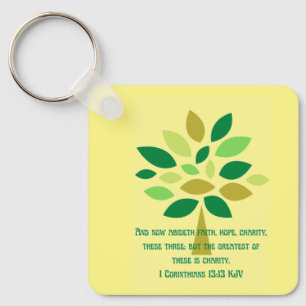 Love, hope and charity faith based key ring