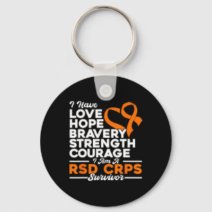 Love Hope Bravery Strength Rsd Crps Awareness Key Ring