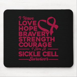 Love Hope Bravery Strength Sickle Cell Awareness Mouse Pad
