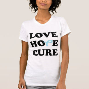 Love Hope Cure Blue Prostate Cancer ribbon t-shirt
