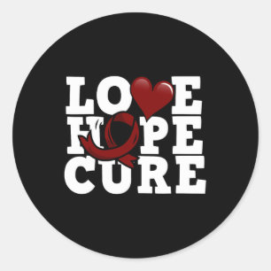 Love Hope Cure - Sickle Cell Awareness Classic Round Sticker