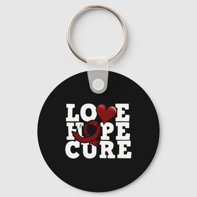 Love Hope Cure - Sickle Cell Awareness  Key Ring (Front)
