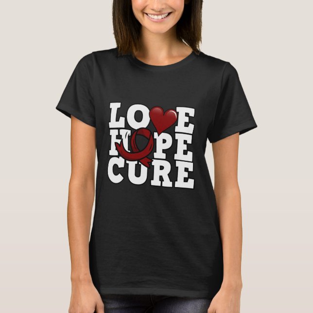 Love Hope Cure - Sickle Cell Awareness  T-Shirt (Front)