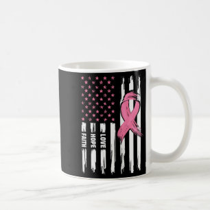 Love Hope Faith Usa American Flag _ Breast Cancer Coffee Mug
