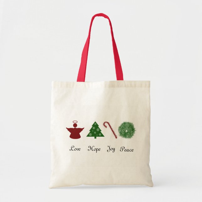Love Hope Joy Peace Tote Bag (Front)
