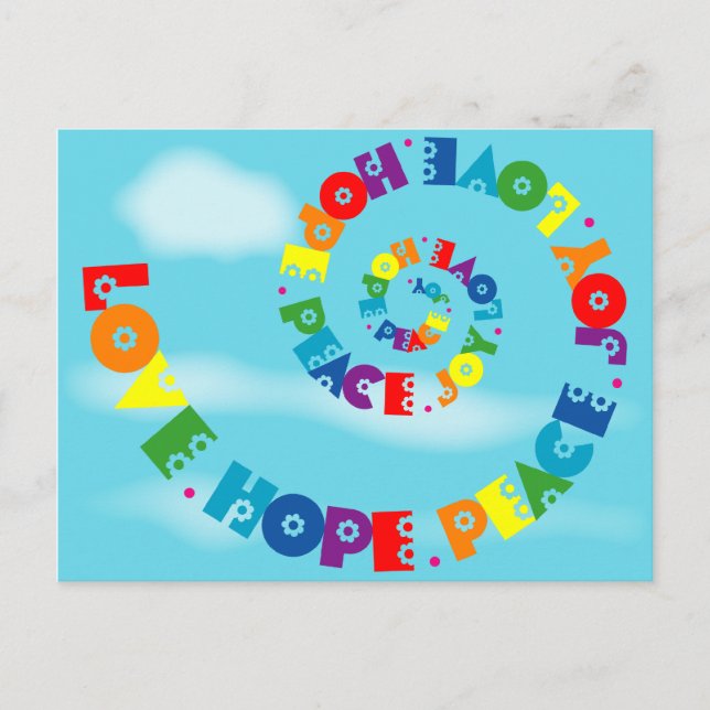 Love Hope Peace Joy Postcard (Front)