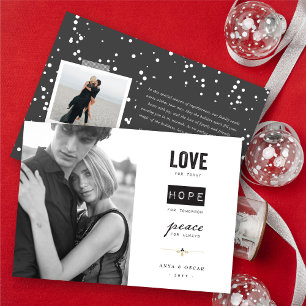 Love Hope Peace Modern Classic Holiday Photo Card
