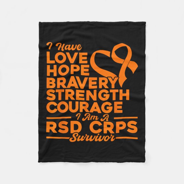 Love Hope Strength Courage Rsd Crps Awareness  Fleece Blanket (Front)