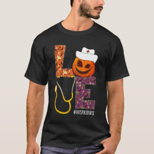 Love Hospice Nurse Life Nurse Halloween Pumpkin Co T-Shirt