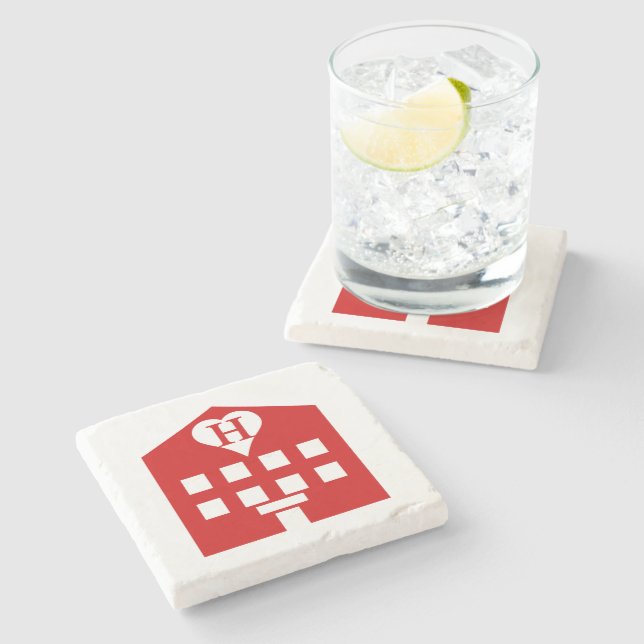 Love Hotel Japanese Emoji Stone Coaster (Side)